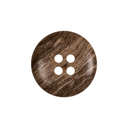 Brown Wood Grain 4-Hole Plastic Textured Button - 34L/21.5mm Detail