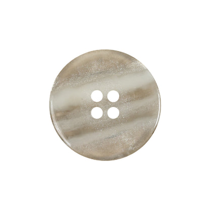 Translucent Bright White Shimmering 4-Hole Wide-Rimmed Plastic Button - 36L/23mm Detail