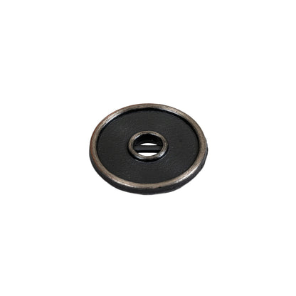 Pewter Textured Narrow Rim 2-Hole Metal Button - 25L/16mm Folded