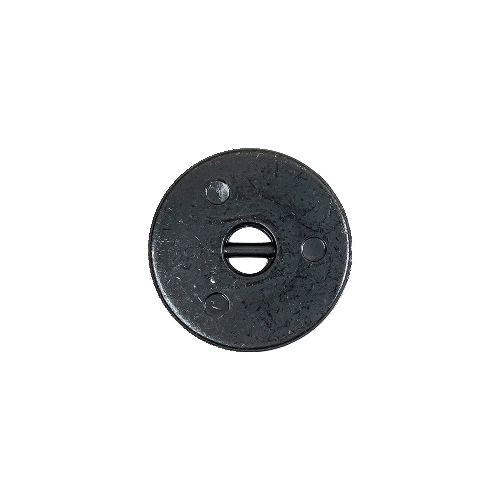 Pewter Textured Narrow Rim 2-Hole Metal Button - 25L/16mm Detail