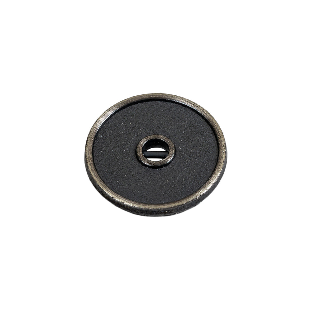 Pewter Textured Narrow Rim 2-Hole Metal Button - 32L/20mm Folded