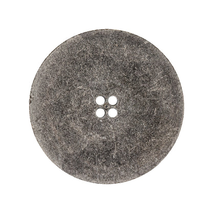 Weathered Silver Narrow Rim Low Convex 4-Hole Metal Button - 44L/28mm Detail