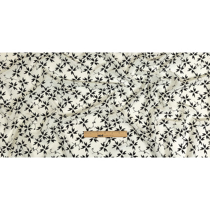 Tanya Taylor White and Black Geometric Floral Silk Crepe de Chine Drape