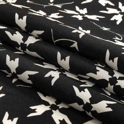 Tanya Taylor Black and White Geometric Floral Silk Crepe de Chine Full