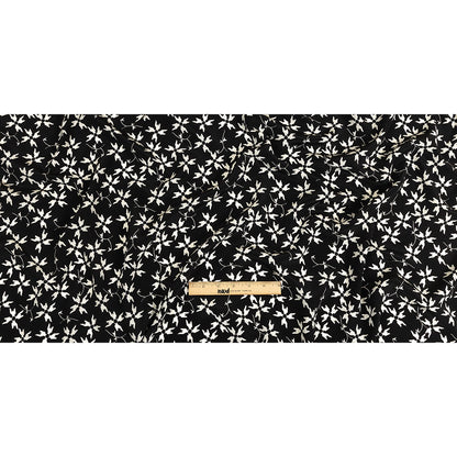 Tanya Taylor Black and White Geometric Floral Silk Crepe de Chine Drape