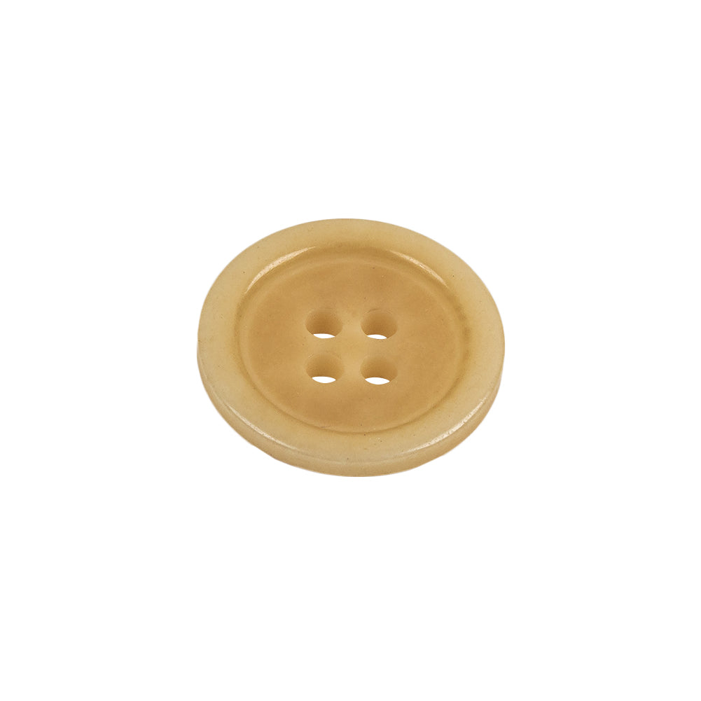 Cream Rounded Rim 4 Hole Plastic Button - 30L/19mm Folded