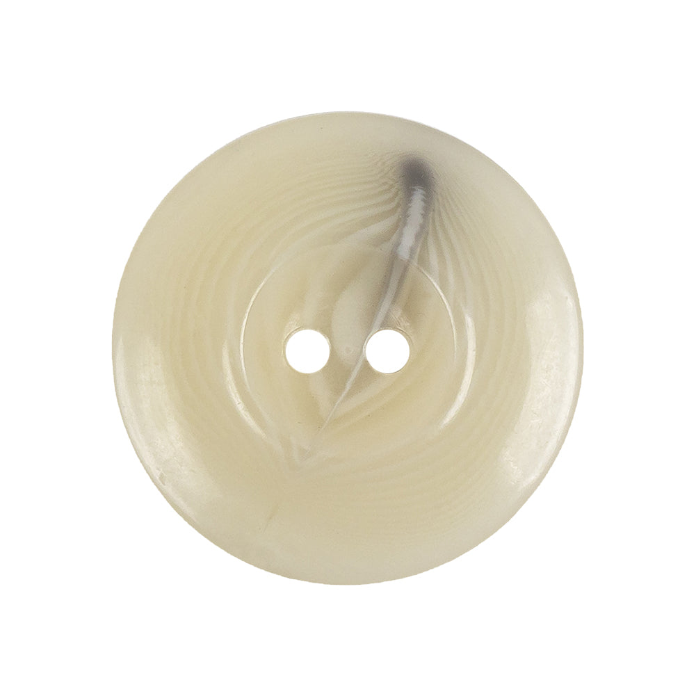 Beige and Gray Swirled 2 Hole Plastic Inkwell Button - 42L/27mm