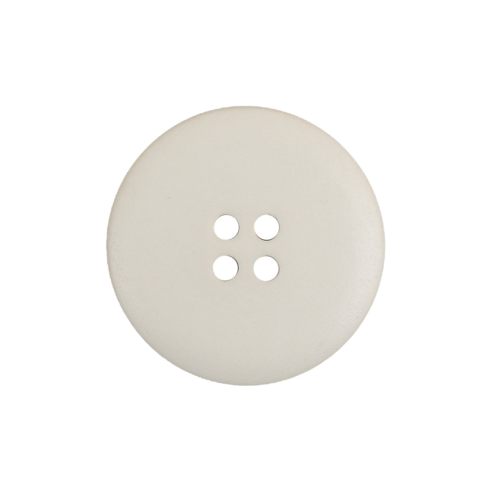 Matte White Asparagus Low Convex 4 Hole Plastic Button with Wide Rim - 38L/24mm Detail