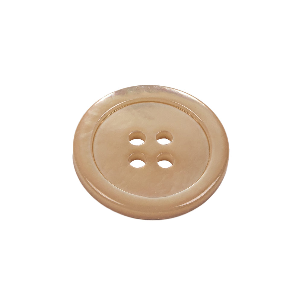 Italian Iridescent Cream and Pink 4 Hole Shell Button - 36L/23mm Folded