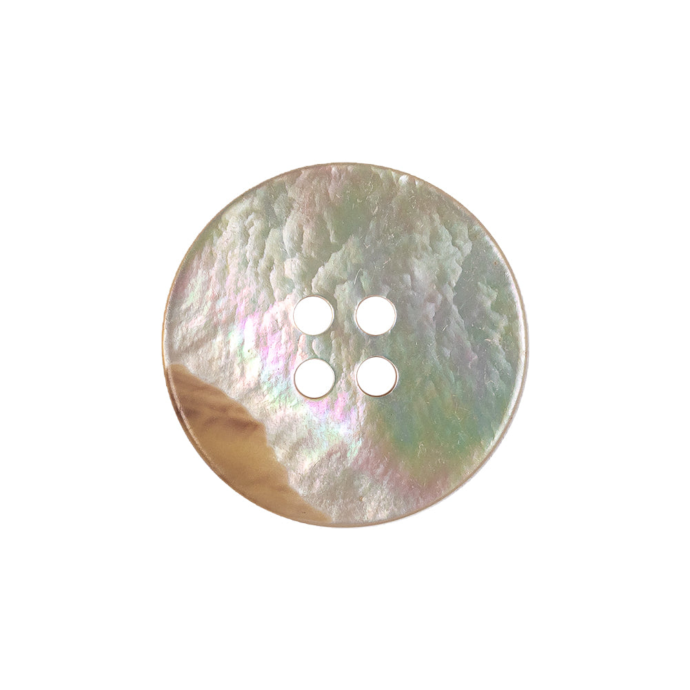 Italian Iridescent Cream and Pink 4 Hole Shell Button - 36L/23mm Detail