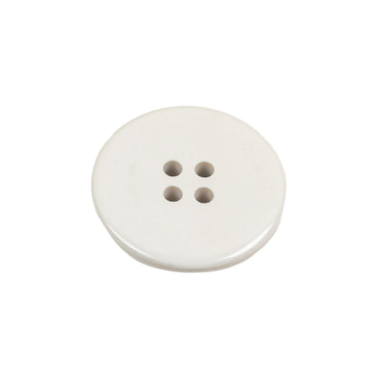 Off White Flat 4 Hole Plastic Button - 35L/22mm Folded