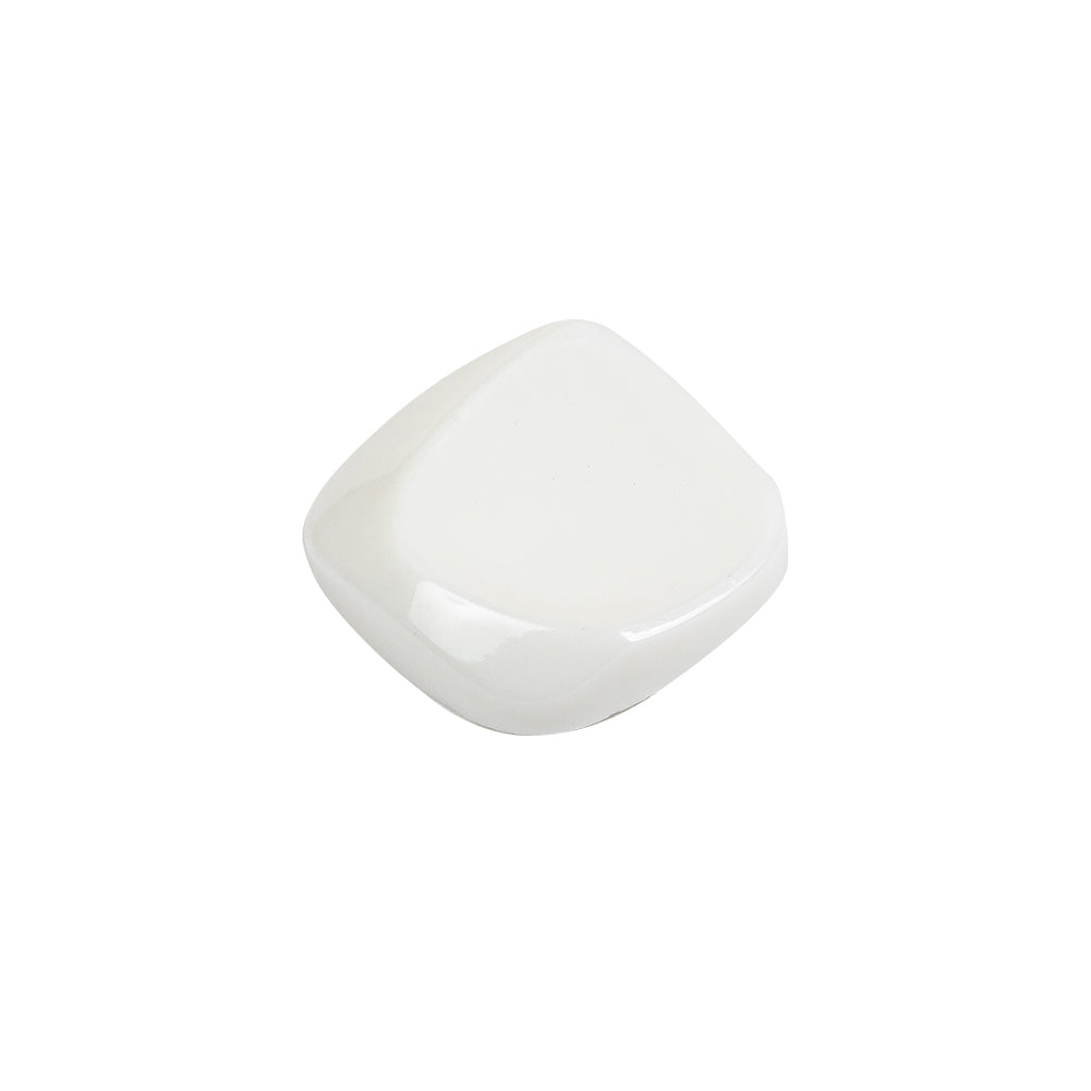 White Square Plastic Shank Back Button - 30L/19mm Folded