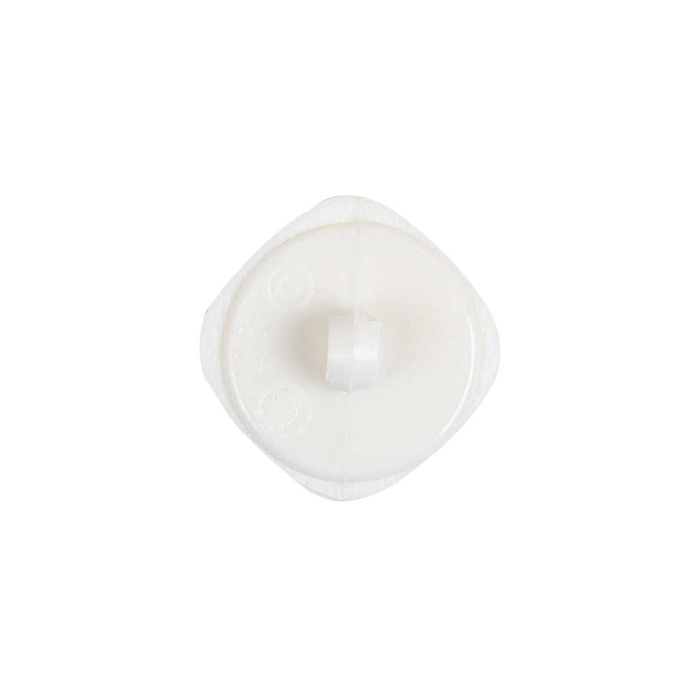 White Square Plastic Shank Back Button - 30L/19mm Detail