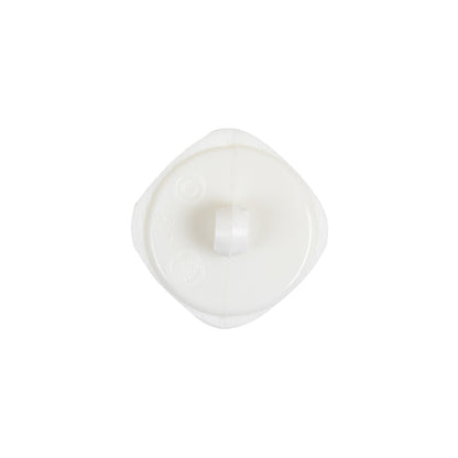 White Square Plastic Shank Back Button - 30L/19mm Detail