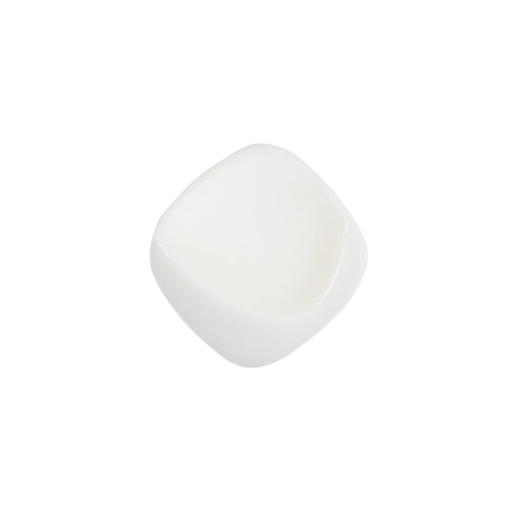White Square Plastic Shank Back Button - 30L/19mm