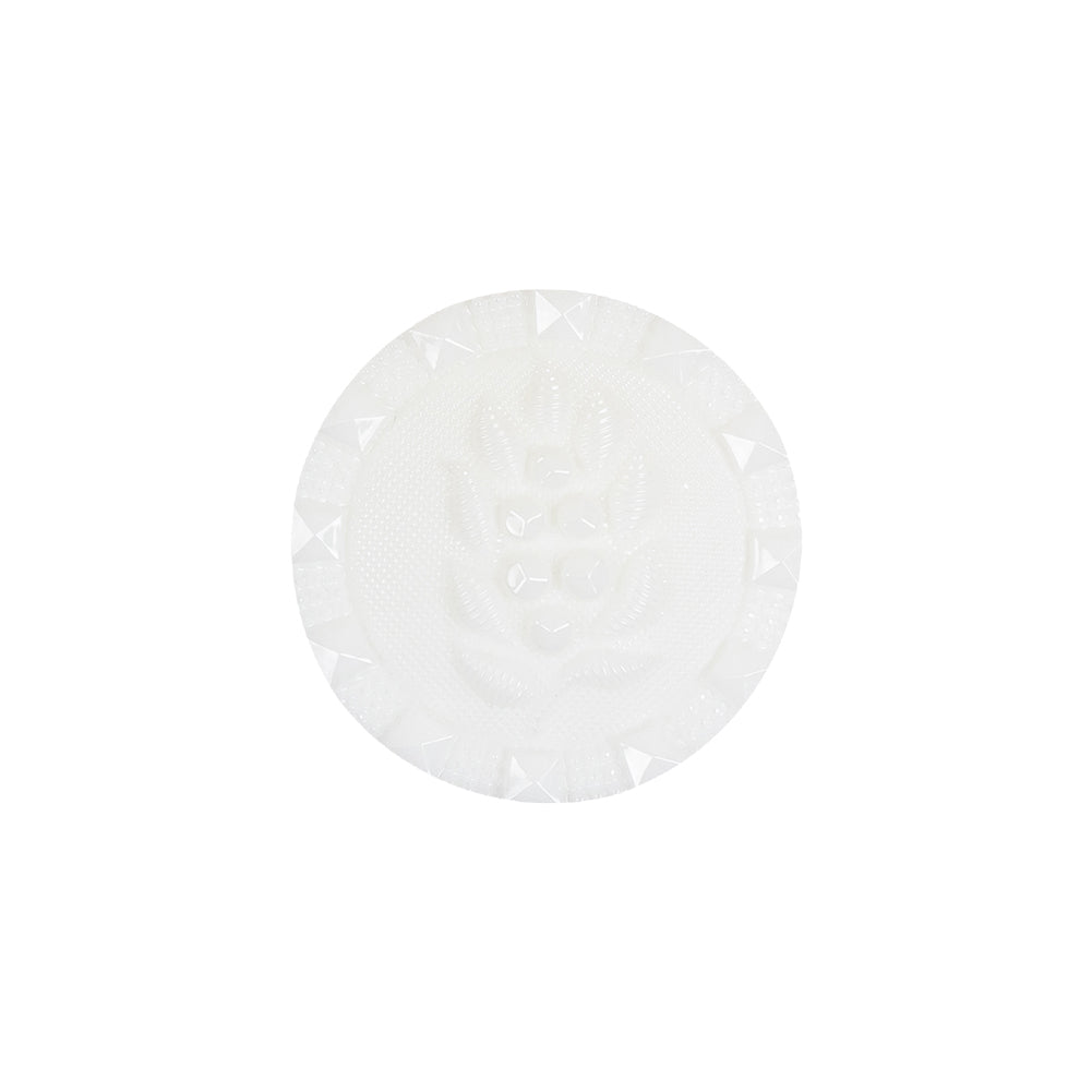 White Wheat Spike Shank Back Button with Studded Rim - 32L/20mm