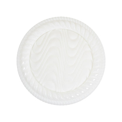 White Waves Rope Rim Shank Back Plastic Button - 44L/28mm