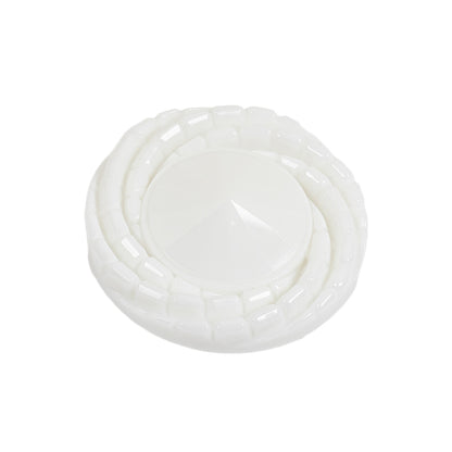 White Twisted Rim Conical Shank Back Plastic Button - 40L/25.5mm Folded