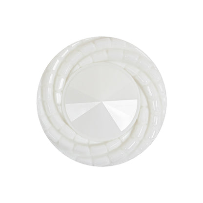 White Twisted Rim Conical Shank Back Plastic Button - 40L/25.5mm