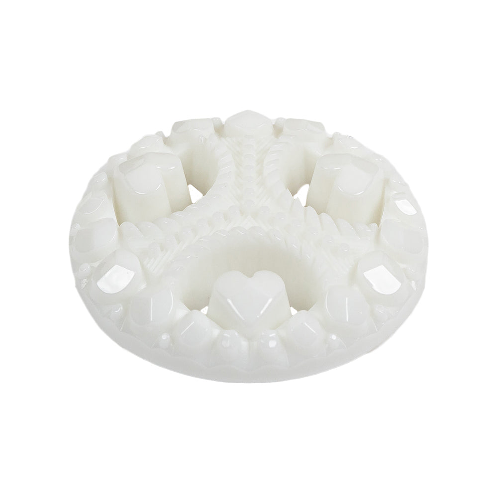 Italian White Studs and Hearts Open Framework Shank Back Button - 44L/28mm Folded