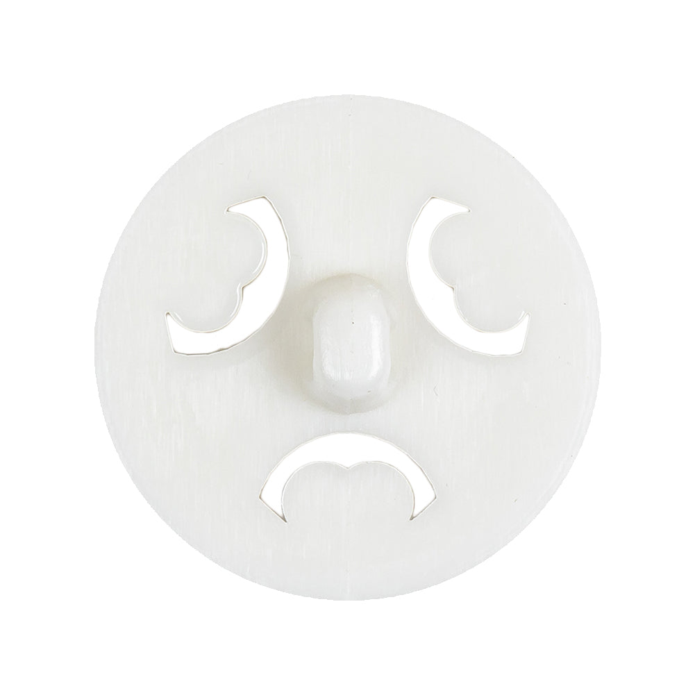 Italian White Studs and Hearts Open Framework Shank Back Button - 44L/28mm Detail