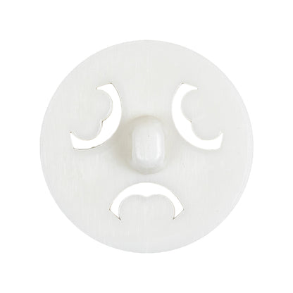 Italian White Studs and Hearts Open Framework Shank Back Button - 44L/28mm Detail