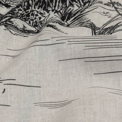 Cotton Voile - Black and White Classic Toile de Jouy