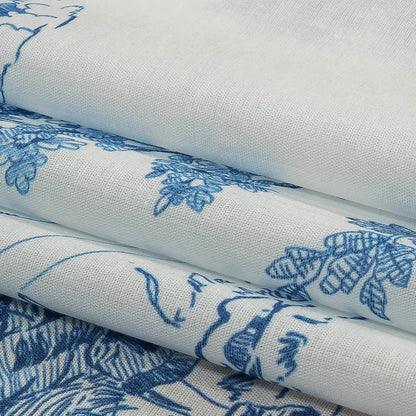 Cotton Voile - Cobalt and White Class Toile de Jouy