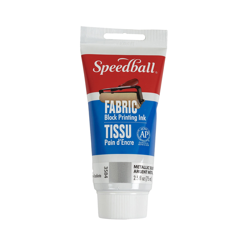 Speedball Metallic Silver Fabric Block Printing Ink - 2.5 fl oz