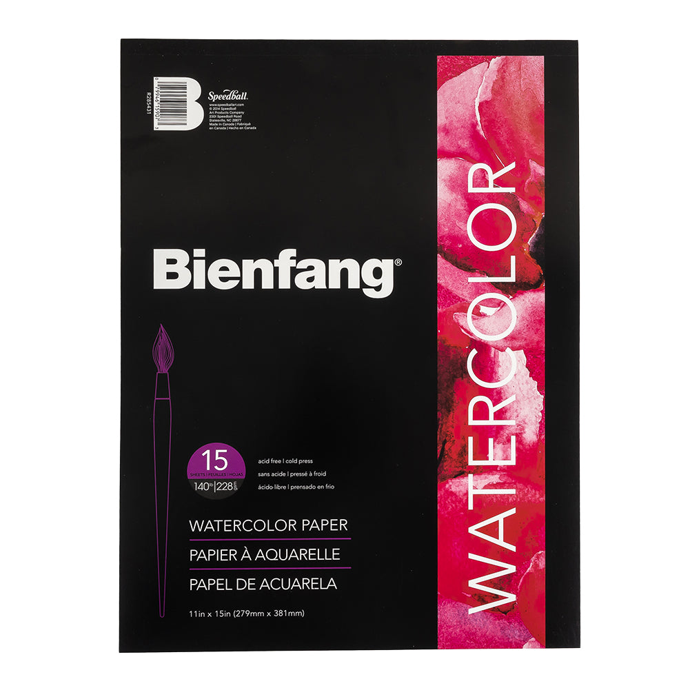 Bienfang 140lb 15 Sheet Watercolor Paper Pad - 11 x 15"