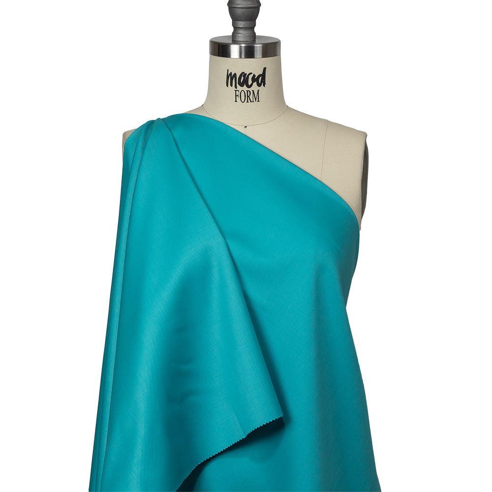 Super 120 Merino Wool Suiting - Peacock Blue - Finn Collection - Drape