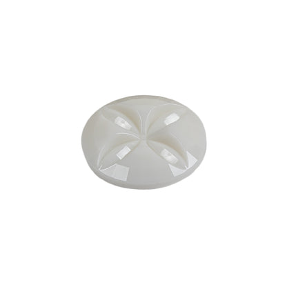 Italian White Floral Etched Shank Back Button - 30L/19mm Folded