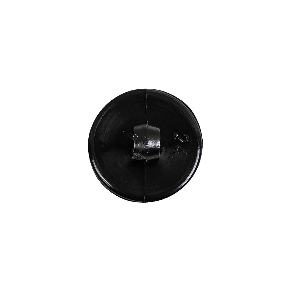 Italian Black Floral Etched Shank Back Button - 24L/15mm Detail