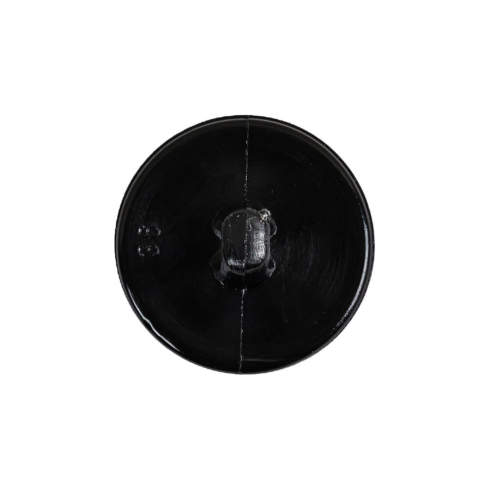 Italian Black Floral Etched Shank Back Button - 36L/23mm Detail