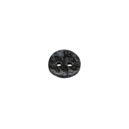 Black and Gray Mottled Concave Face 2-Hole Plastic Button - 16L/10mm Folded