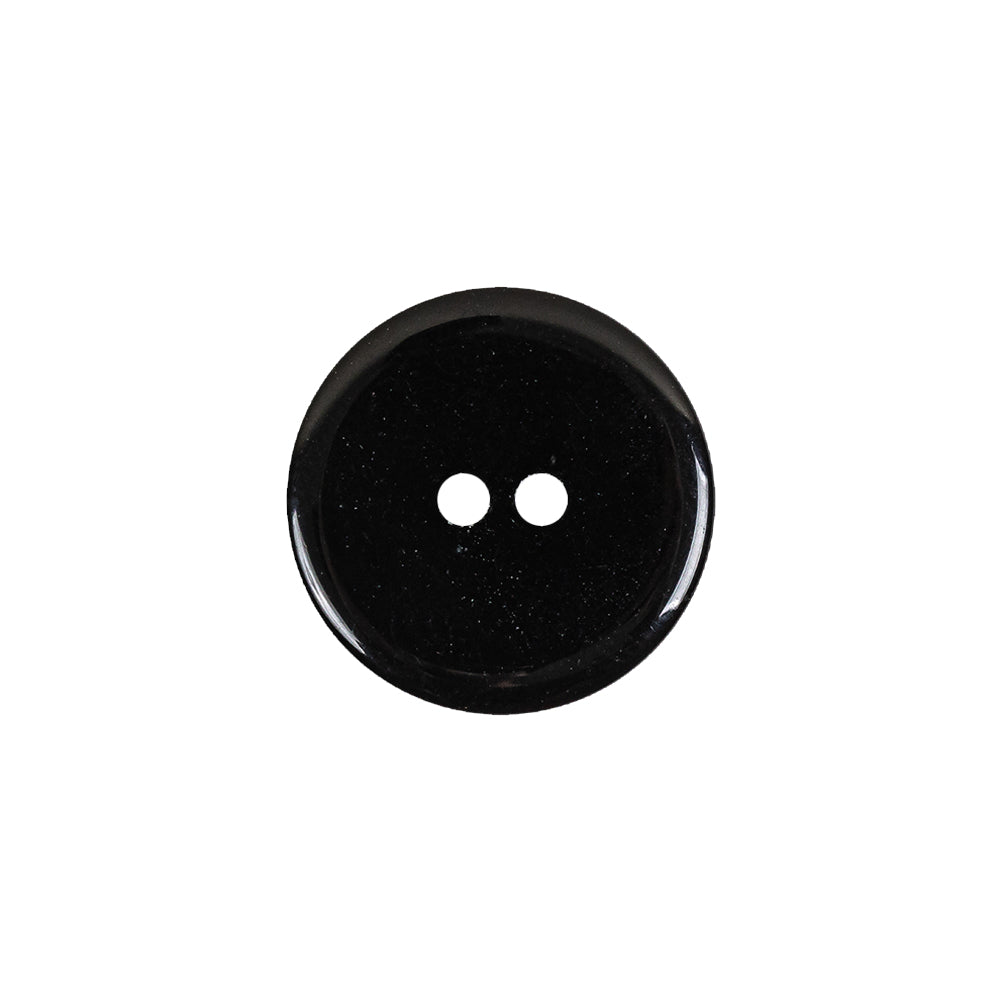 Black Ribbed 2-Hole Plastic Button - 28L/18mm Detail