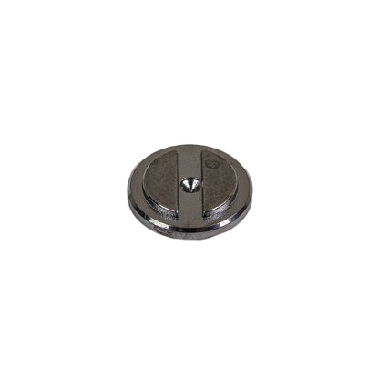 Gunmetal Gray Metallic Screw Head Shank Back Plastic Button - 20L/12.5mm Folded