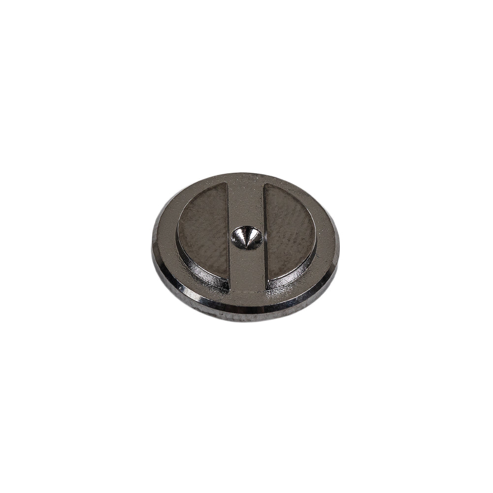 Gunmetal Gray Metallic Screw Head Shank Back Plastic Button - 24L/15mm Folded