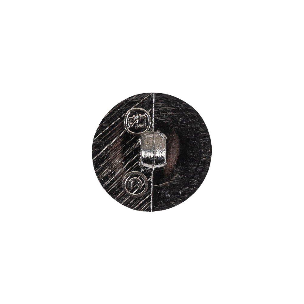 Gunmetal Gray Metallic Screw Head Shank Back Plastic Button - 24L/15mm Detail