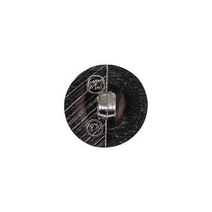 Gunmetal Gray Metallic Screw Head Shank Back Plastic Button - 24L/15mm Detail