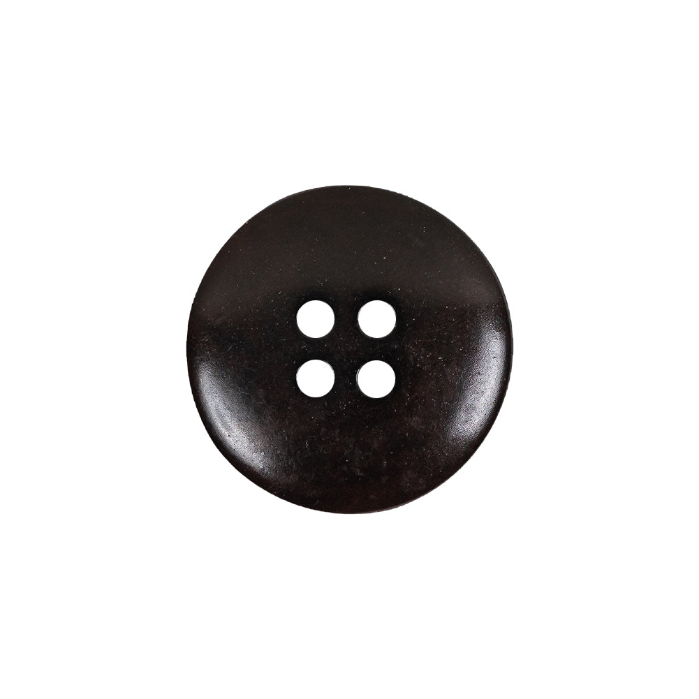 Dark Brown Rolled Rim 4-Hole Plastic Button - 32L/20mm Detail