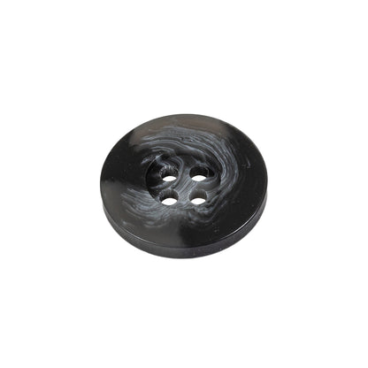 Black and Gray Swirled Wide Rim 4-Hole Plastic Button - 32L/20mm Folded