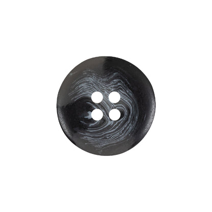 Black and Gray Swirled Wide Rim 4-Hole Plastic Button - 32L/20mm Detail