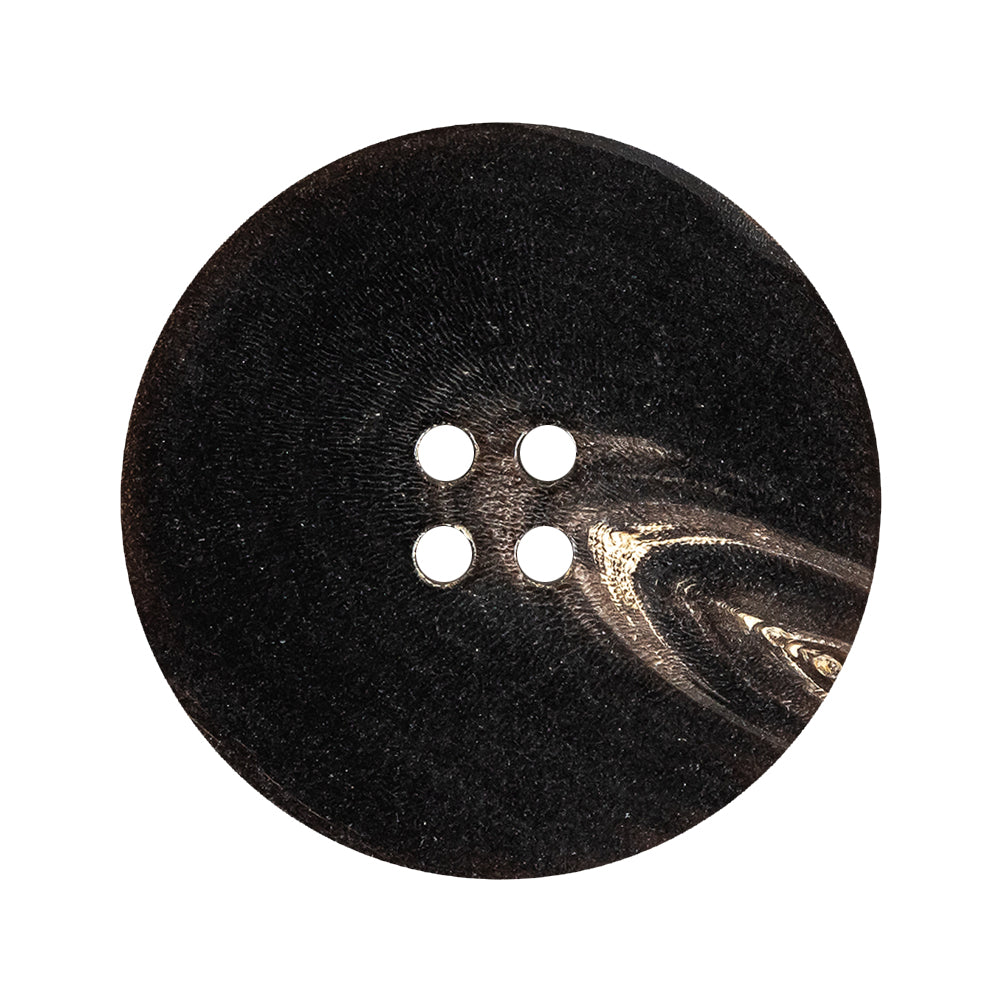 Black and Beige Woodgrain Swirls 4-Hole Plastic Button - 48L/30.5mm Detail