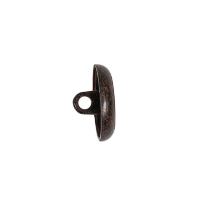 Italian Rusted Iron Shank Back Metal Button - 24L/15mm Folded