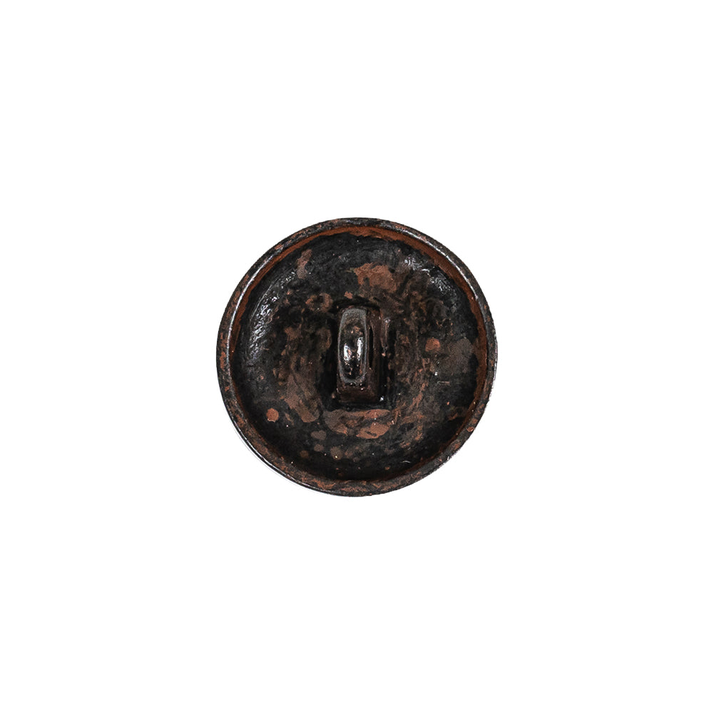 Italian Rusted Iron Shank Back Metal Button - 24L/15mm Detail