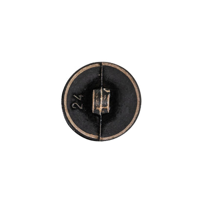 Italian Weathered Black Knotted Leather-Look Shank Back Plastic Button - 24L/15mm Detail