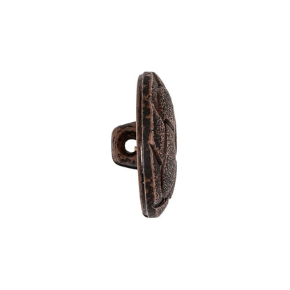 Italian Weathered Brown Knotted Leather-Look Shank Back Plastic Button - 36L/23mm Folded