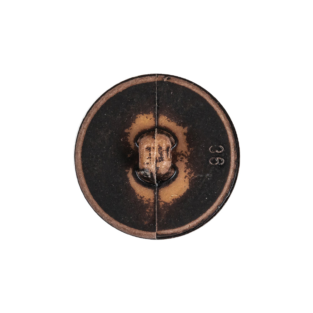 Italian Weathered Brown Knotted Leather-Look Shank Back Plastic Button - 36L/23mm Detail