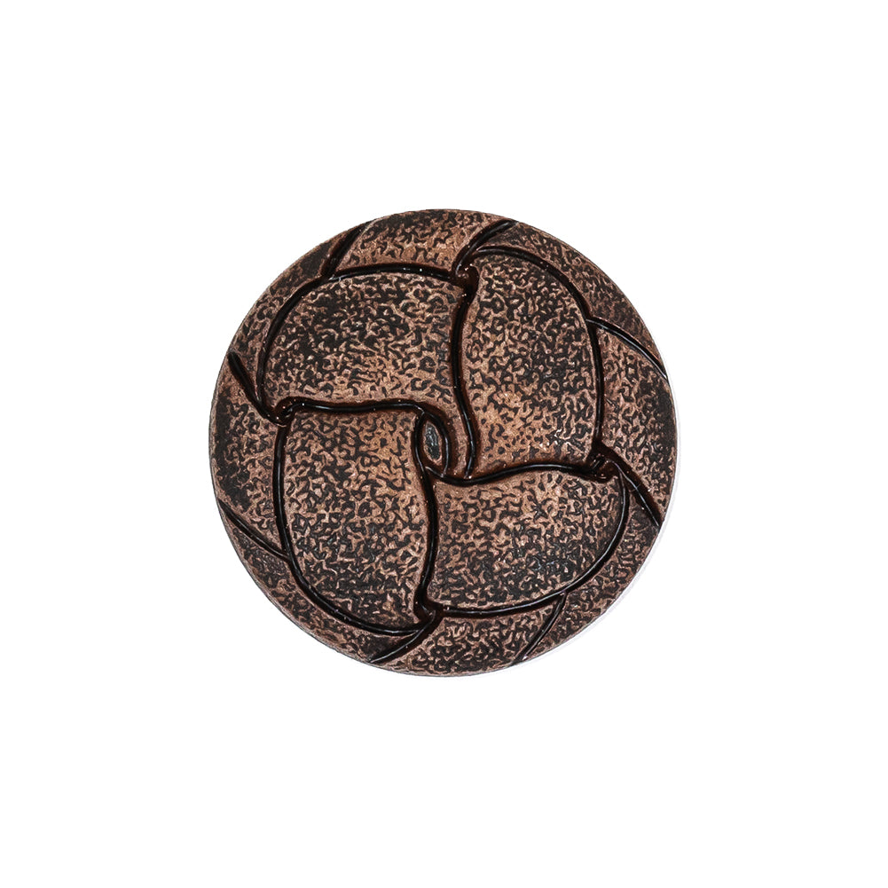 Italian Weathered Brown Knotted Leather-Look Shank Back Plastic Button - 36L/23mm
